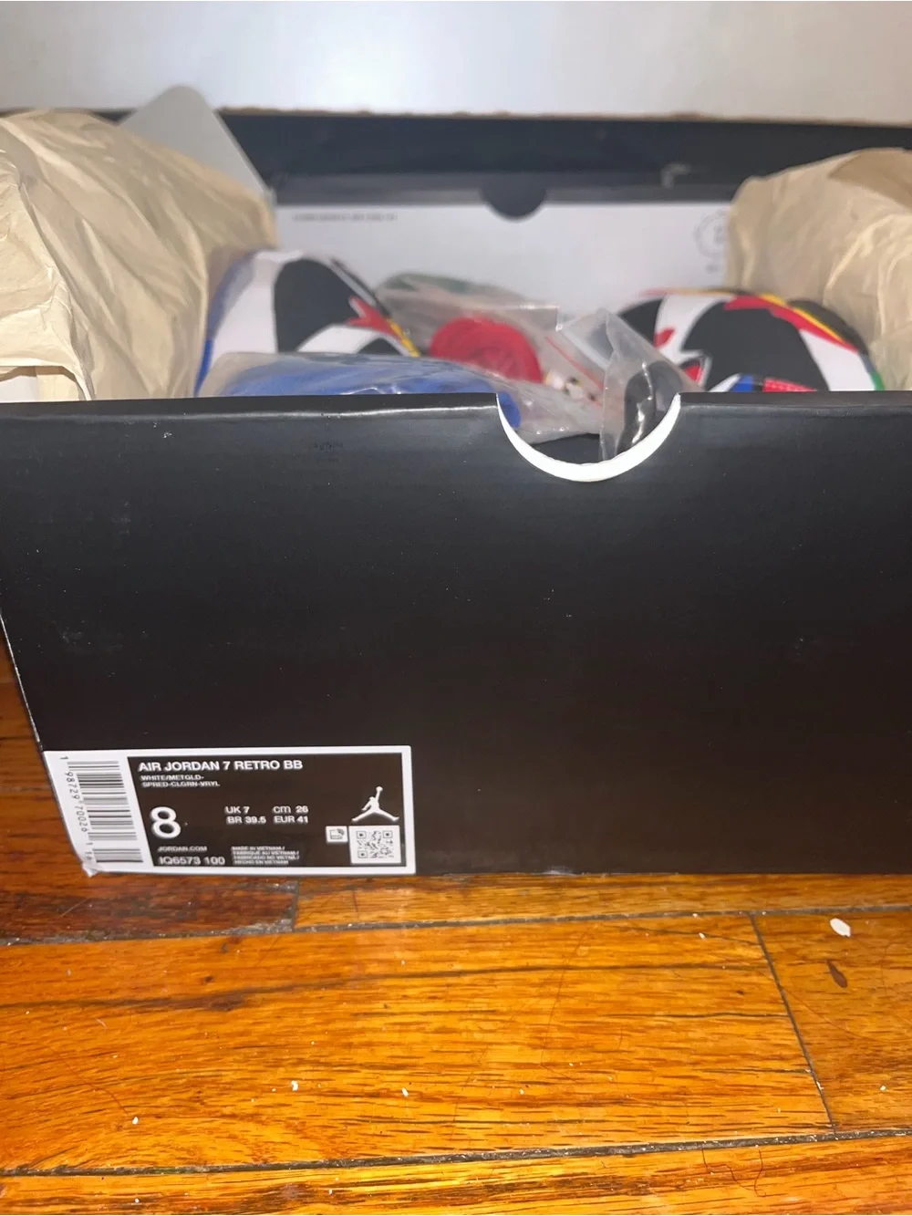 Jordan 7 women White Black Red & Gold Multicolor Sneaker